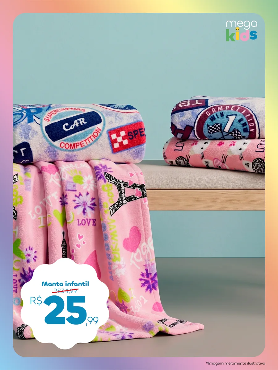 Manta infantil — por R$ 25,99
